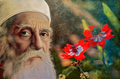 'Abdu'l-Baha With Flowers